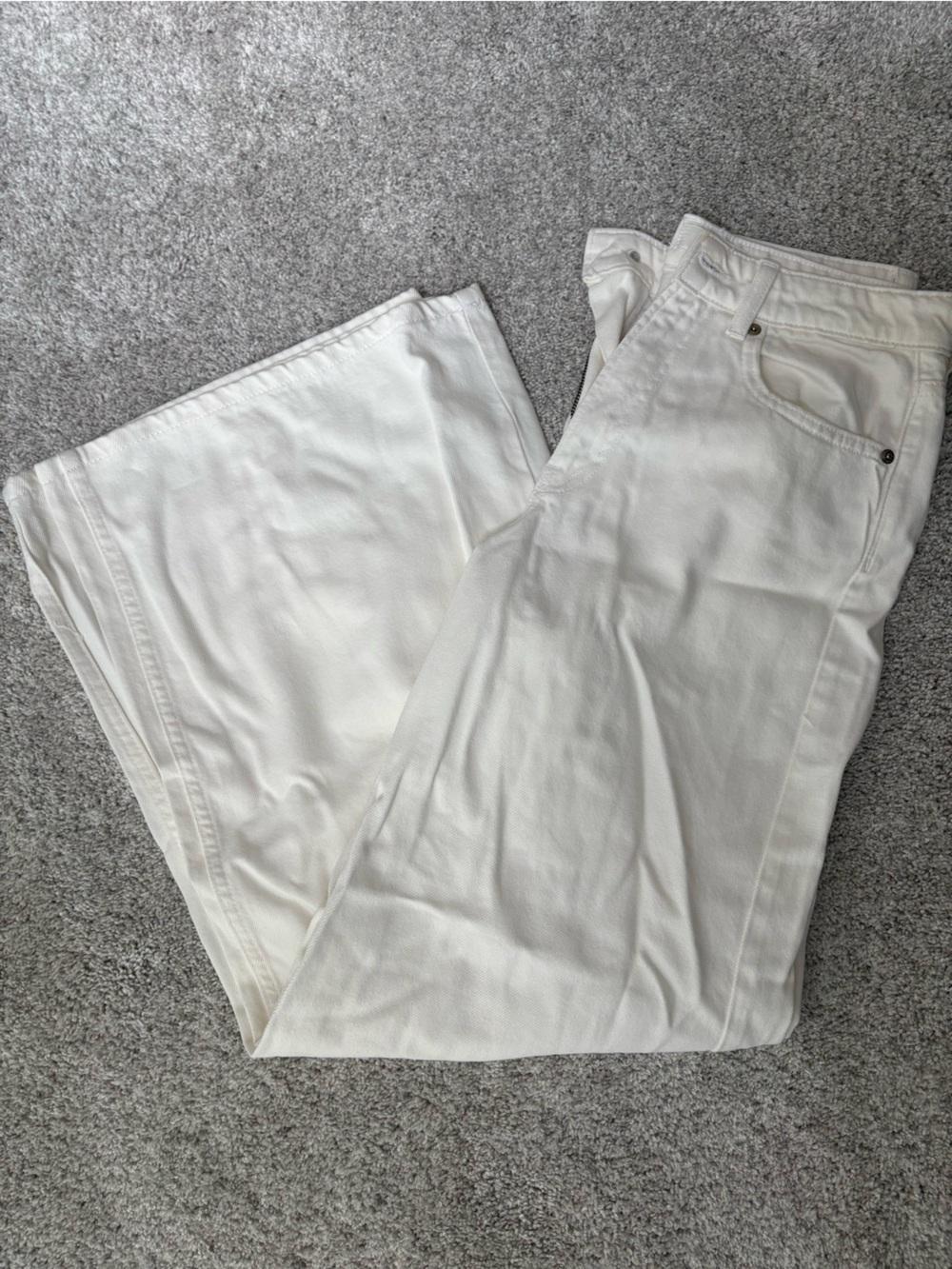 H&M White Wide-Leg Jeans